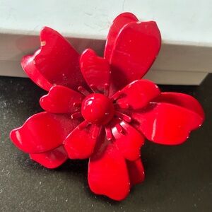 Vintage Elegant Red Floral Brooch
